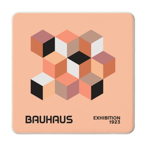 Warm Terracotta Bauhaus - personalised beer coaster by EZbie
