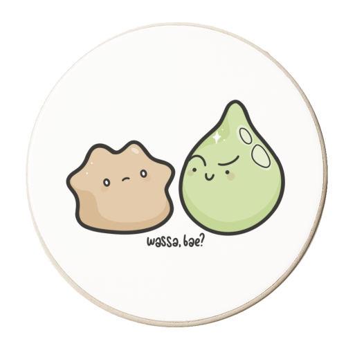 Wassa, bae? - personalised beer coaster by Alice Palazon