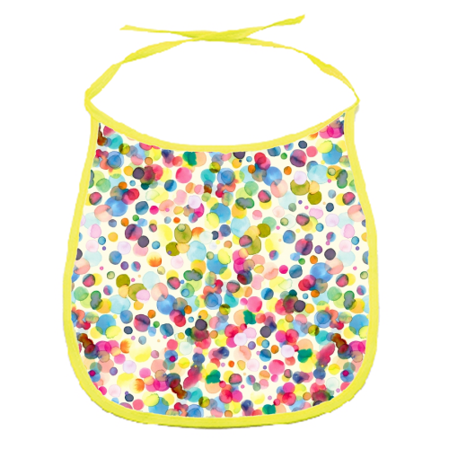 Watercolor Colorful Drops - funny baby bib by Ninola Design