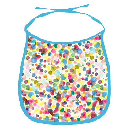 Watercolor Colorful Drops - funny baby bib by Ninola Design