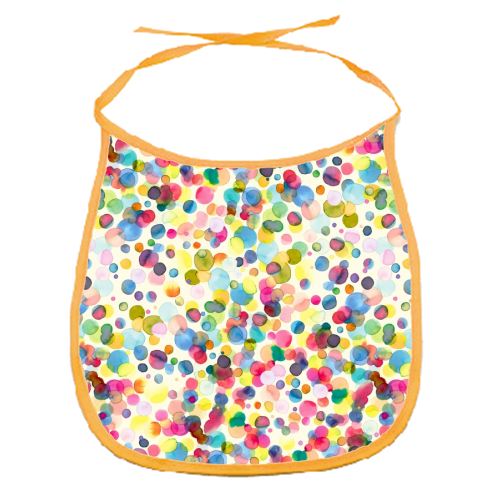 Watercolor Colorful Drops - funny baby bib by Ninola Design