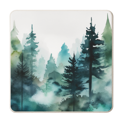 Watercolor forest - personalised beer coaster by haris kavalla