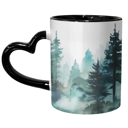 Watercolor forest - unique mug by haris kavalla