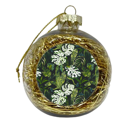 Watercolor jungle pattern - xmas bauble by MMarta BC