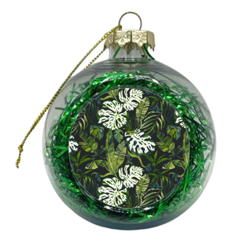 Watercolor jungle pattern - xmas bauble by MMarta BC