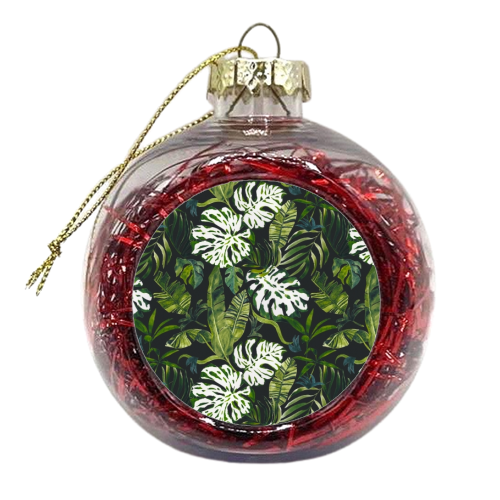 Watercolor jungle pattern - xmas bauble by MMarta BC
