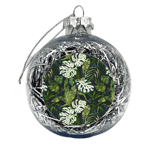 Watercolor jungle pattern - xmas bauble by MMarta BC