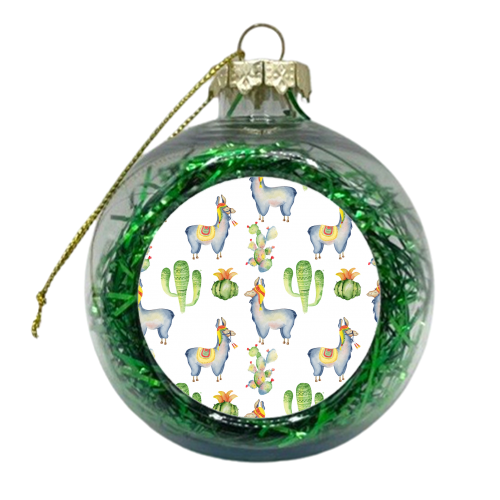 watercolor llama  pattern - xmas bauble by Anastasios Konstantinidis