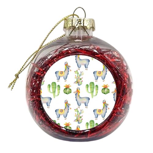 watercolor llama  pattern - xmas bauble by Anastasios Konstantinidis