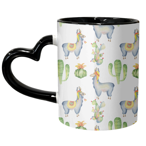 watercolor llama  pattern - unique mug by Anastasios Konstantinidis