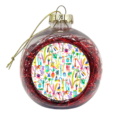 Watercolor Lush Garden - xmas bauble by Ninola Design