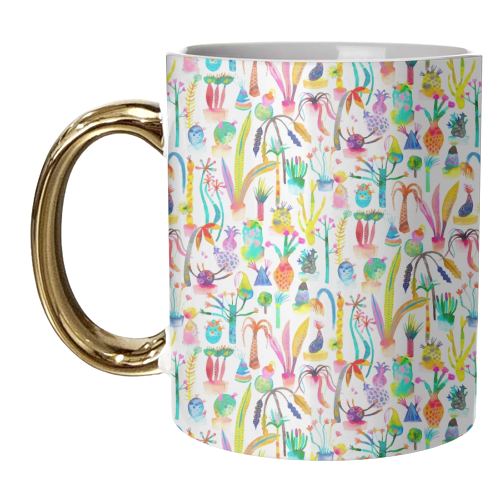 Watercolor Lush Garden - unique mug by Ninola Design