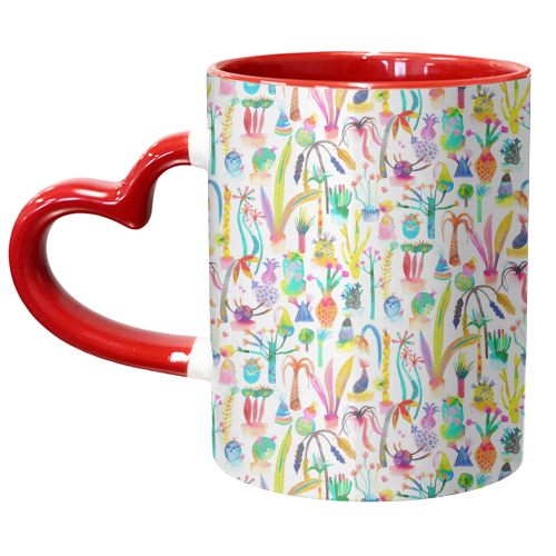 Watercolor Lush Garden - unique mug by Ninola Design