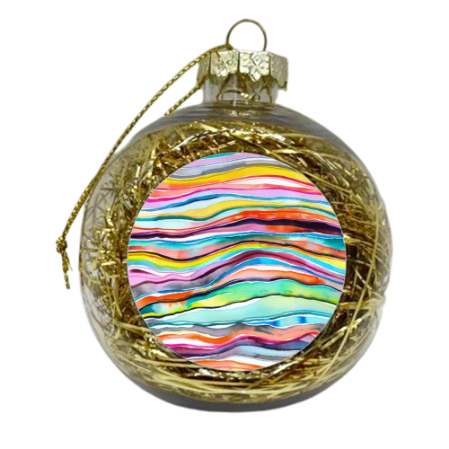 Watercolor Mineral Agate Layers - xmas bauble by Ninola Design