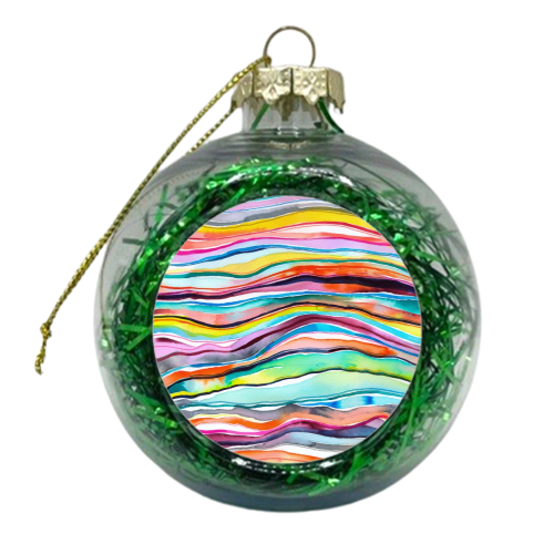 Watercolor Mineral Agate Layers - xmas bauble by Ninola Design