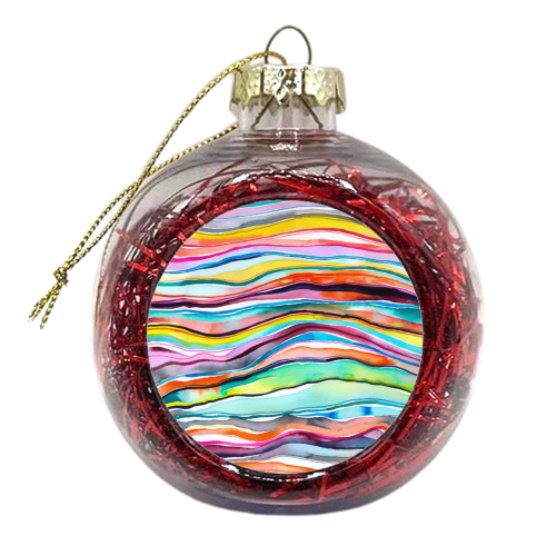Watercolor Mineral Agate Layers - xmas bauble by Ninola Design