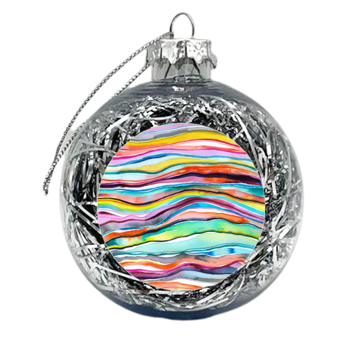 Watercolor Mineral Agate Layers - xmas bauble by Ninola Design
