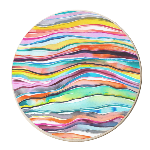 Watercolor Mineral Agate Layers - personalised beer coaster by Ninola Design