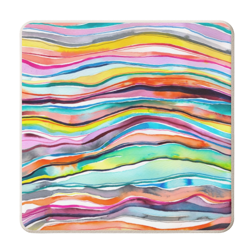 Watercolor Mineral Agate Layers - personalised beer coaster by Ninola Design