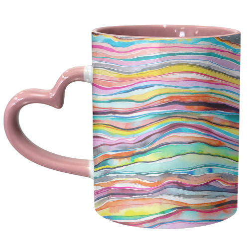 Watercolor Mineral Agate Layers - unique mug by Ninola Design