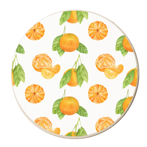 watercolor oranges - personalised beer coaster by Anastasios Konstantinidis