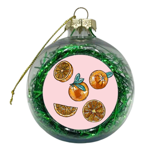 Watercolor Oranges - xmas bauble by EZbie
