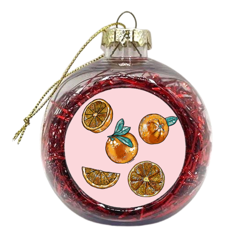 Watercolor Oranges - xmas bauble by EZbie