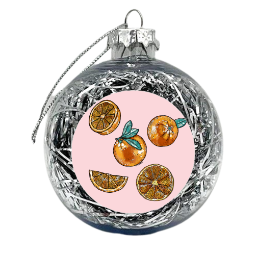 Watercolor Oranges - xmas bauble by EZbie