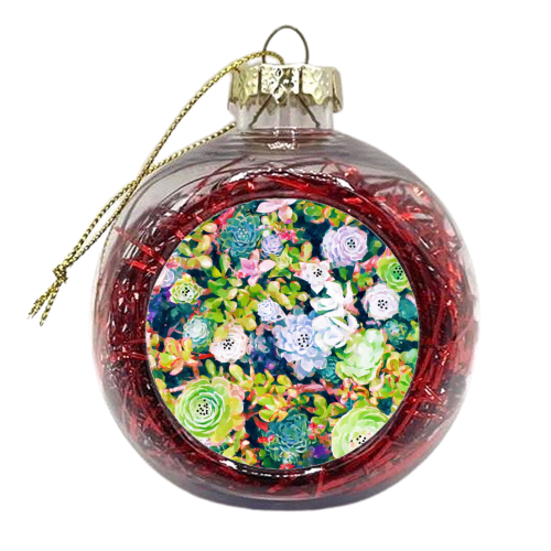 Watercolor Succulents - xmas bauble by Uma Prabhakar Gokhale