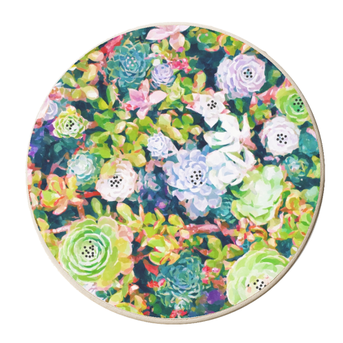 Watercolor Succulents - personalised beer coaster by Uma Prabhakar Gokhale