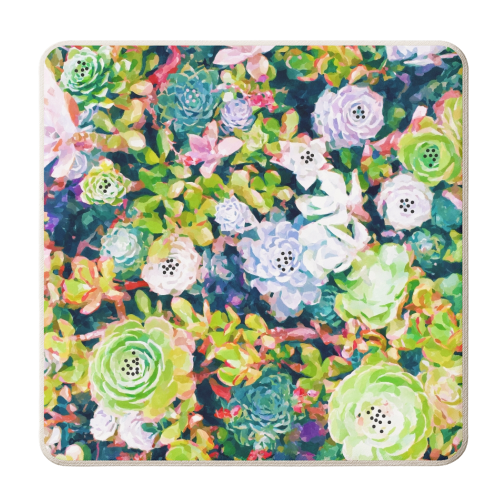 Watercolor Succulents - personalised beer coaster by Uma Prabhakar Gokhale