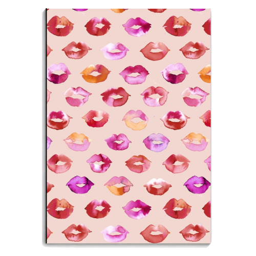 Watercolor Sweet Pink Lips - personalised A4, A5, A6 notebook by Ninola Design