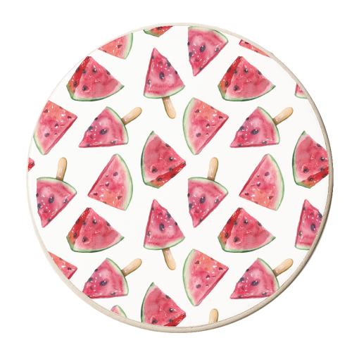 watercolor watermelon pattern - personalised beer coaster by Anastasios Konstantinidis