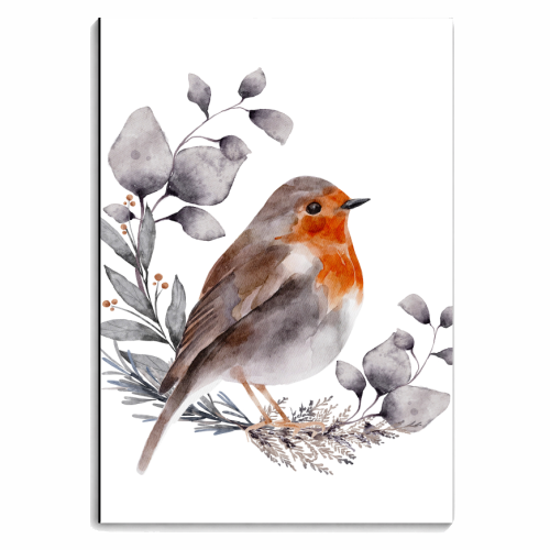 watercolor winter bird - personalised A4, A5, A6 notebook by haris kavalla