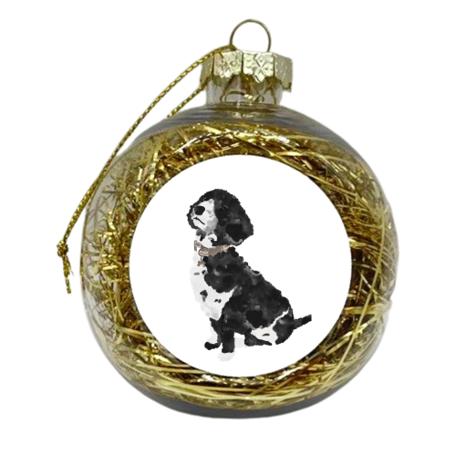 Watercolour Dog - xmas bauble by Lisa Wardle