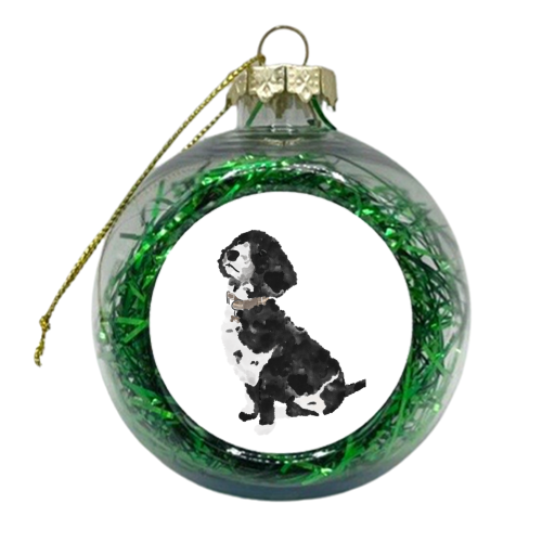Watercolour Dog - xmas bauble by Lisa Wardle