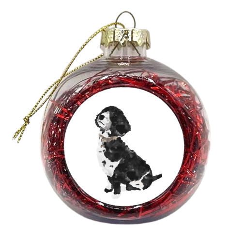 Watercolour Dog - xmas bauble by Lisa Wardle