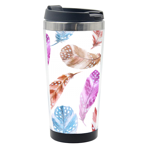 watercolour feathers - photo water bottle by Anastasios Konstantinidis
