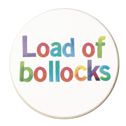 Watercolour Load of bollocks - personalised beer coaster by Giddy Kipper