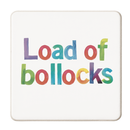 Watercolour Load of bollocks - personalised beer coaster by Giddy Kipper