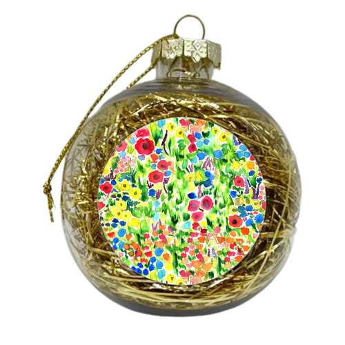 watercolour meadow - xmas bauble by kellygeartextiles