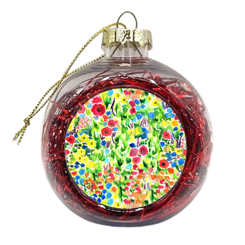 watercolour meadow - xmas bauble by kellygeartextiles