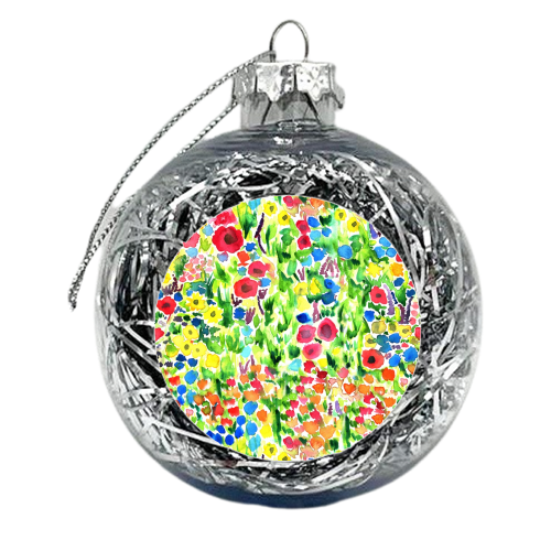 watercolour meadow - xmas bauble by kellygeartextiles
