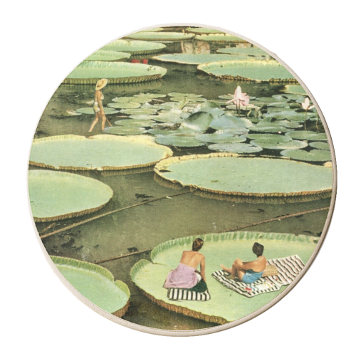 Waterlilies - personalised beer coaster by Maya Land