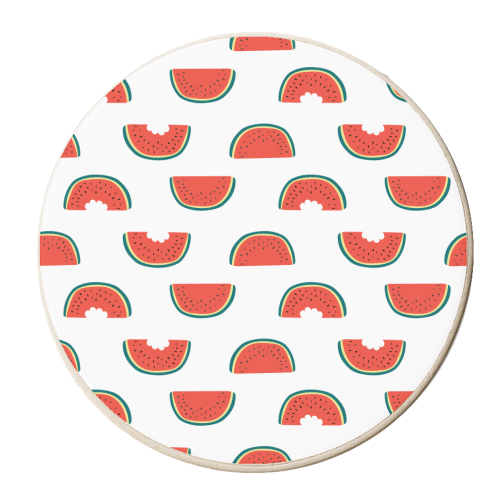 watermelon pattern - personalised beer coaster by Anastasios Konstantinidis