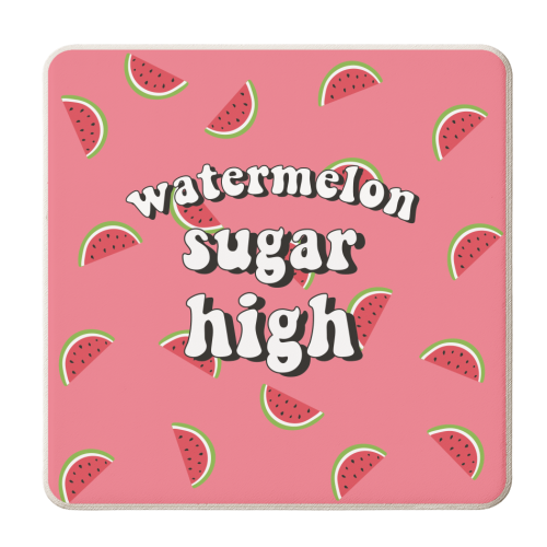 Watermelon Sugar High - personalised beer coaster by Laura Lonsdale