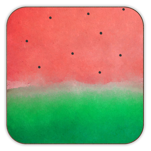 Watermelon Washout - personalised beer coaster by Uma Prabhakar Gokhale