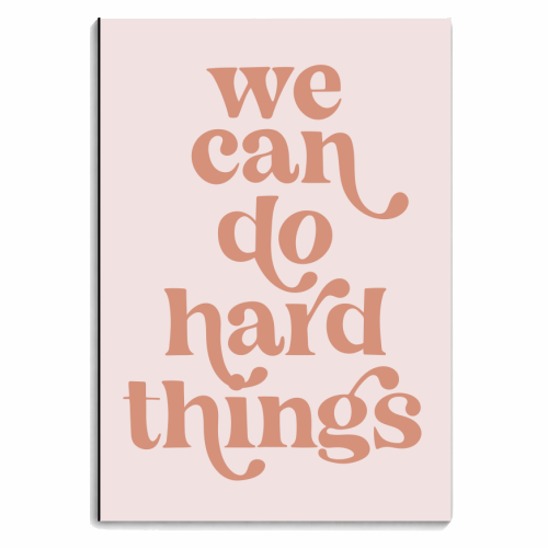 We Can Do Hard Things Retro Vintage Font Pink Background - personalised A4, A5, A6 notebook by Toni Scott