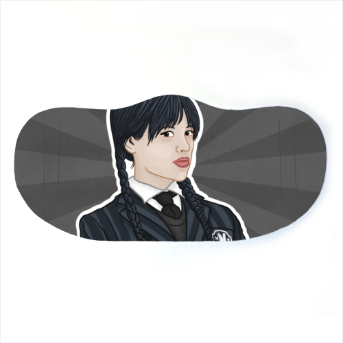 Wednesday Addams - face cover mask by Loren Grosvenor