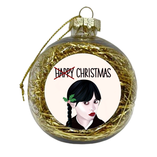 Wednesday Addams Fan Art - Christmas Special - xmas bauble by Lisa Wardle